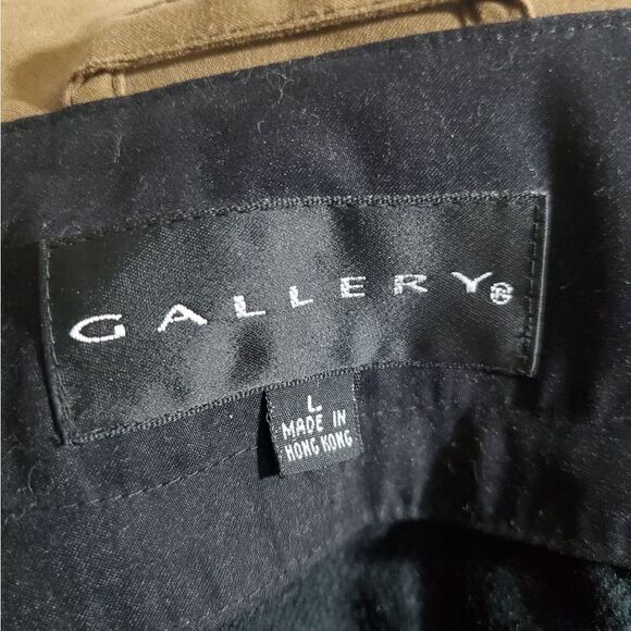 Gallery Classic Tan Trench Coat Size Large - Picture 11 of 12